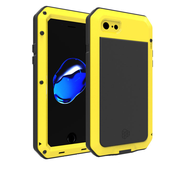 HKM-100499 Waterproof Drop-Proof Phone Case for iPhone 7, 8, 7 Plus, 8 Plus, SE2 - Simple Metal Design