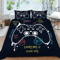 HKM-100563 3D Digital Printed Game Console Quilt Cover and Pillowcase Set - Multiple Sizes Available