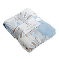 HKM-100563 Gauze Towel Blanket for Air Conditioning - Cotton, Shell Blue & Shell Green, 150cm x 200cm & 200cm x 230cm