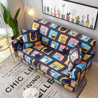 HKM-100627 Detachable Cloth Sofa Cover with Plant Flower Pattern for Sectional Sofas