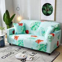 HKM-100627 Detachable Cloth Sofa Cover with Plant Flower Pattern for Sectional Sofas