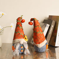 HKM-100691 Pumpkin Sunflower Dwarf Doll Ornament for Harvest Festival Window Decor