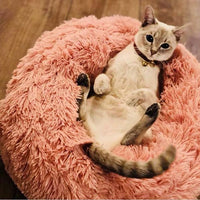 HKM-100883 Thick Plush Round Deep Sleep Cat Nest for Cozy Autumn and Winter Comfort
