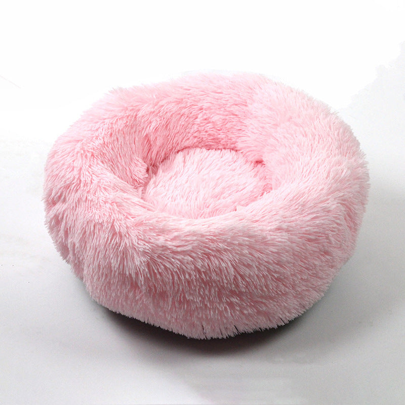 HKM-100883 Thick Plush Round Deep Sleep Cat Nest for Cozy Autumn and Winter Comfort