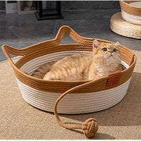 HKM-100947 Coarse Linen Rattan Woven Four Seasons Universal Summer Cat Nest