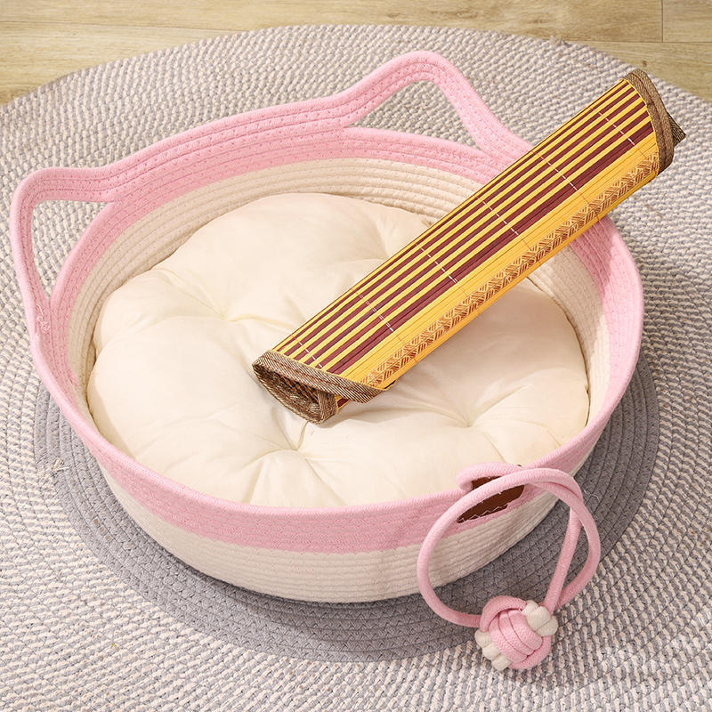 HKM-100947 Coarse Linen Rattan Woven Four Seasons Universal Summer Cat Nest