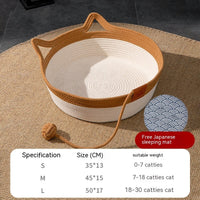 HKM-100947 Coarse Linen Rattan Woven Four Seasons Universal Summer Cat Nest