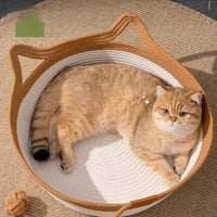 HKM-100947 Coarse Linen Rattan Woven Four Seasons Universal Summer Cat Nest