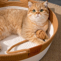 HKM-100947 Coarse Linen Rattan Woven Four Seasons Universal Summer Cat Nest