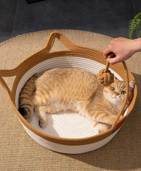HKM-100947 Coarse Linen Rattan Woven Four Seasons Universal Summer Cat Nest