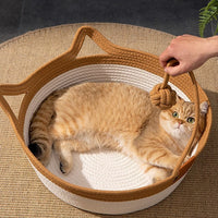 HKM-100947 Coarse Linen Rattan Woven Four Seasons Universal Summer Cat Nest