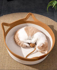 HKM-100947 Coarse Linen Rattan Woven Four Seasons Universal Summer Cat Nest