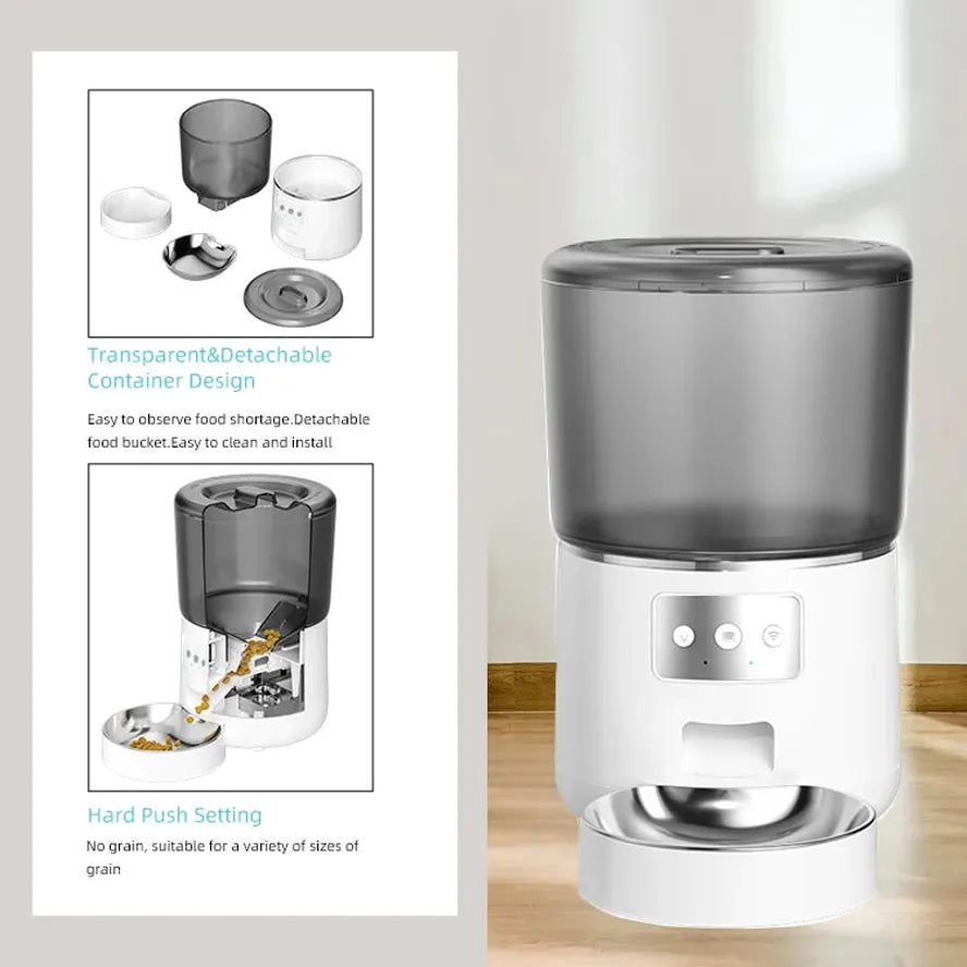 KTX-101011 Smart Automatic Pet Feeder with WiFi - 4L Capacity for Cats and Dogs