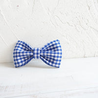 HKM-101075 Stylish Blue Checkered Dog Bow Tie for Pets - Size XS to XL Available