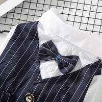 HKM-101075 Stylish Evening Suit for Small Dogs - Comfortable Polyvinyl Alcohol Fiber Pants Set for Spring and Autumn