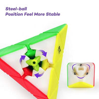 HKM-101139 Pyramid Magic Cube Puzzle for Kids - Triangle Speed Cube for Intelligence Development