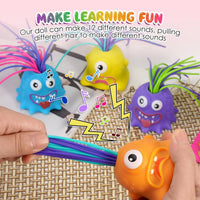 HKM-101203 Screaming Hair Pulling Monster Toy for Ages 2 and Up - Funny Halloween Fidget Fun