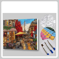 HKM-101331 Digital Oil Painting - DIY Hand-Painted Character and Landscape Art on Canvas with Framed Display
