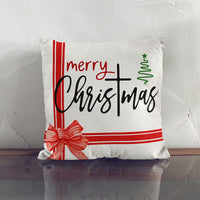 HKM-101523 Christmas-Themed Linen Pillow Cover with Cartoon and Plant Patterns - 45x45cm
