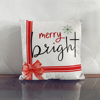 HKM-101523 Christmas-Themed Linen Pillow Cover with Cartoon and Plant Patterns - 45x45cm