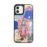 HKM-101651 Liquid Silicone Mobile Phone Case for iPhone 11 Pro Max, 11, XS Max - Floral Oil Painting Design with PC and Leather Texture