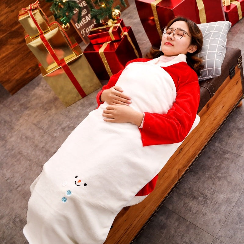 HKM-101715 Flannel Air Conditioning Blanket with Santa, Snowman, Elk, and Cookie Designs - 100x80cm