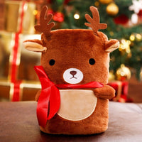 HKM-101715 Flannel Air Conditioning Blanket with Santa, Snowman, Elk, and Cookie Designs - 100x80cm