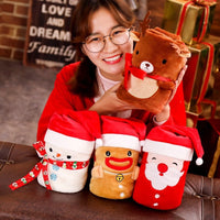 HKM-101715 Flannel Air Conditioning Blanket with Santa, Snowman, Elk, and Cookie Designs - 100x80cm