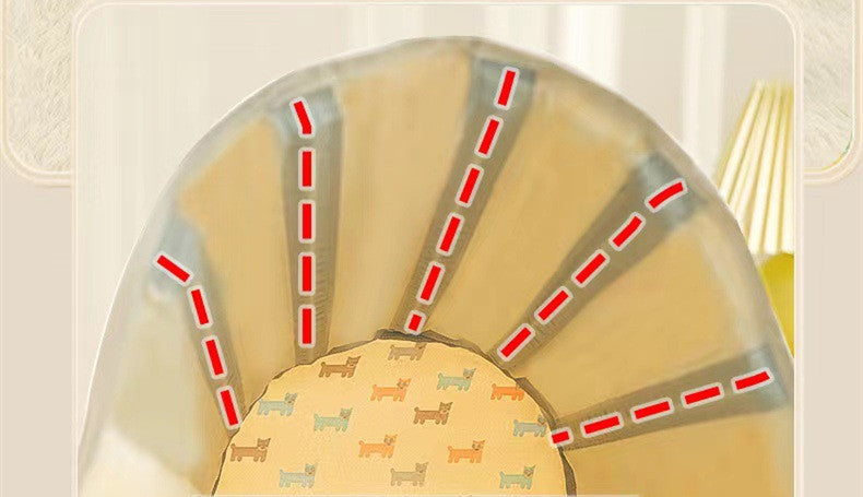 HKM-101843 Cozy Removable Cat Nest with Anti-Collapse Design, Washable Fabric in Cream Yellow and Mint Green