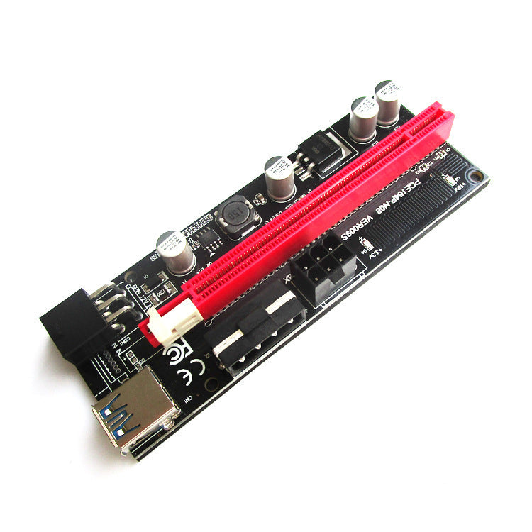 HKM-101907 PCI-E 1X to 16X Video Card Extension Cable with 60CM Length and Dual Power Supply Features