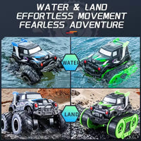 HKM-101971 Amphibious All Terrain Remote Control Stunt Car for Kids, 2.4G Off-Road Vehicle