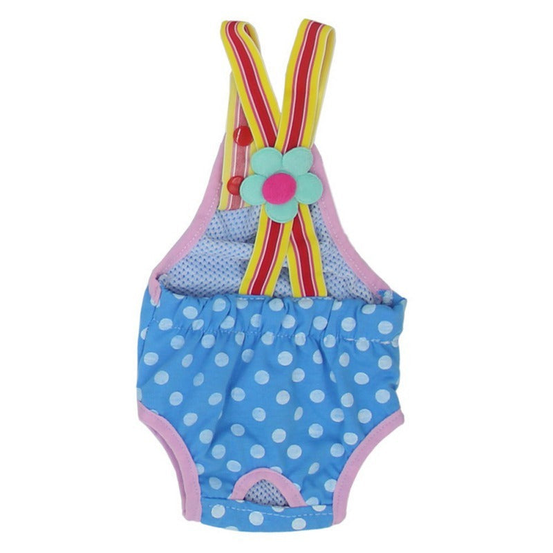 HKM-102163 Pet Polka Dot Strap Anti-Harassment Physiological Pants for Dogs - Cotton Casual Wear
