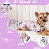 HKM-102227 Soft and Stretchy Dog Pajamas for Small Dogs - Breathable Onesies for Puppies and Cats, Ideal for Spring and Summer, Cute Mermaid Print