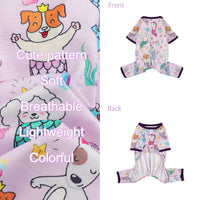 HKM-102227 Soft and Stretchy Dog Pajamas for Small Dogs - Breathable Onesies for Puppies and Cats, Ideal for Spring and Summer, Cute Mermaid Print