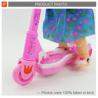 HKM-102355 Battery Operated Sport Scooter Doll for Kids Ages 2-7, Features Flashing Lights, Vinyl Construction