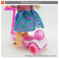 HKM-102355 Battery Operated Sport Scooter Doll for Kids Ages 2-7, Features Flashing Lights, Vinyl Construction