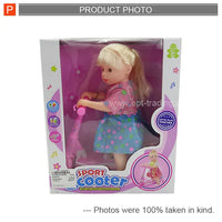 HKM-102355 Battery Operated Sport Scooter Doll for Kids Ages 2-7, Features Flashing Lights, Vinyl Construction