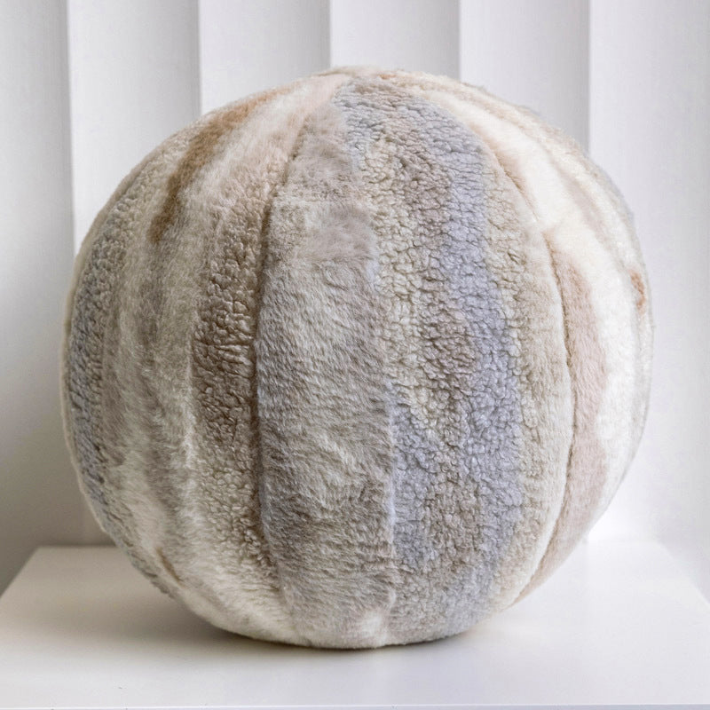 KTX-102355 Stylish Ins-Style Plush Round Pillow in Solid Colors - Soft and Cozy 30cm