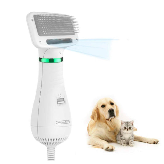 HKM-102483 All-in-One Pet Hair Dryer Comb with Adjustable Air Volume for Dogs and Cats
