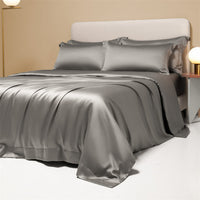 HKM-102547 Lenzing Tencel Quilt Sheets Set, Four-Piece Modern Bedding Collection, Multiple Sizes Available