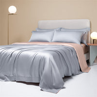 HKM-102547 Lenzing Tencel Quilt Sheets Set, Four-Piece Modern Bedding Collection, Multiple Sizes Available