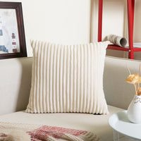 HKM-102675 Modern Striped Flannel Pillowcase 45x45cm with PP Cotton Filling for Home and Commercial Use