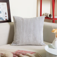 HKM-102675 Modern Striped Flannel Pillowcase 45x45cm with PP Cotton Filling for Home and Commercial Use