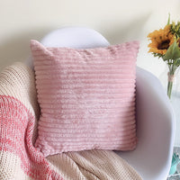 HKM-102675 Modern Striped Flannel Pillowcase 45x45cm with PP Cotton Filling for Home and Commercial Use