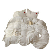 HKM-102867 Soft Cotton Cartoon Embroidered Bedding Towel Set - 3 or 4 Piece Option in Solid Color Designs