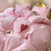 HKM-102867 Soft Cotton Cartoon Embroidered Bedding Towel Set - 3 or 4 Piece Option in Solid Color Designs