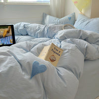 HKM-102867 Soft Cotton Cartoon Embroidered Bedding Towel Set - 3 or 4 Piece Option in Solid Color Designs