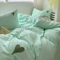 HKM-102867 Soft Cotton Cartoon Embroidered Bedding Towel Set - 3 or 4 Piece Option in Solid Color Designs