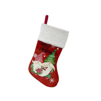 HKM-102995 Faceless Elderly Christmas Stockings - Modern Green & Red Ornaments for Holiday Decor