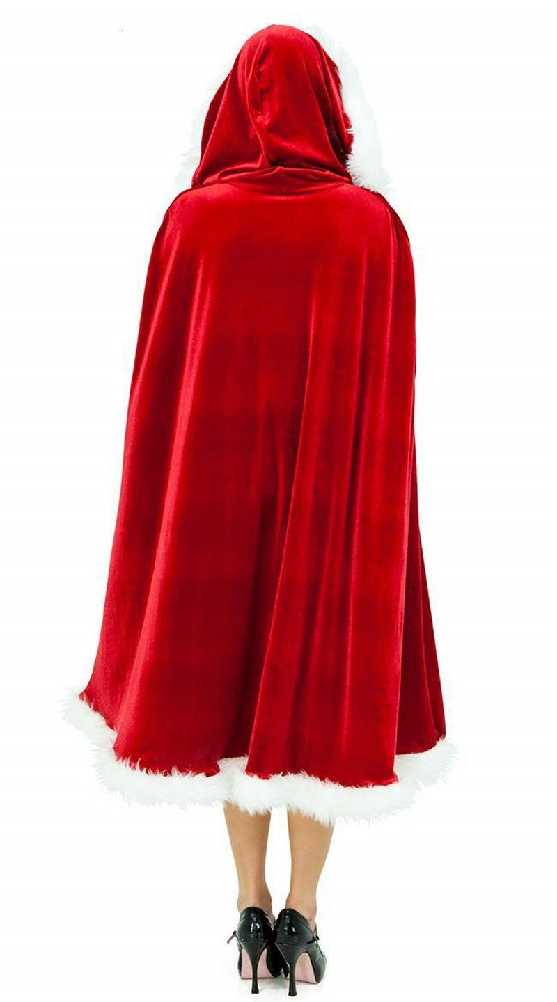 HKM-103315 Elegant Red Cape Cloak for Christmas Celebrations and Festive Events